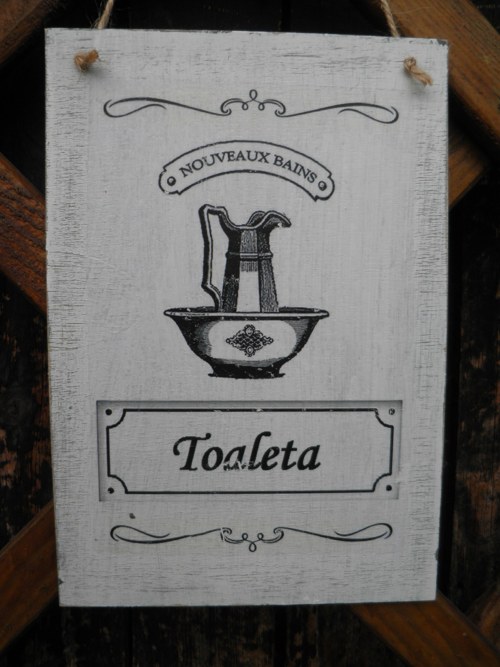 Vintage cedulka "Toaleta"