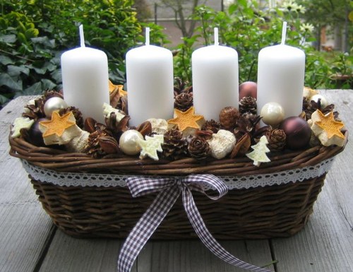Podlouhlý adventní košík — foto 1