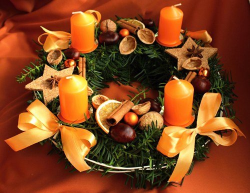 Věnec adventní oranžový — foto 1