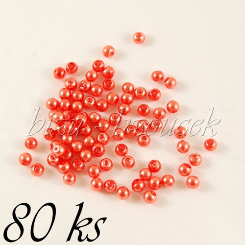 Meruňkové voskované perle - 4mm - 80ks — foto 1