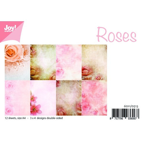 Oboustranné papíry - Roses (12 ks)