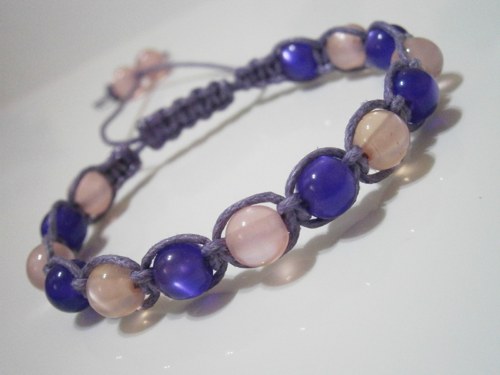 "Kočičí oči" náramek (shamballa/macramé)
