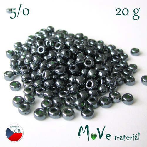 Český rokajl 5/0, 20g, antracit — foto 1