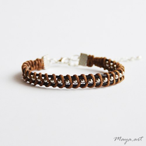 Hnědý náramek WRAP BRACELET — foto 1