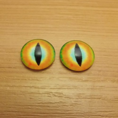 Skleněný kabošon - 12mm - 2 kusy