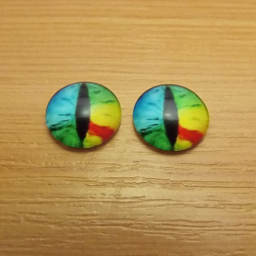 Skleněný kabošon - 12mm - 2 kusy