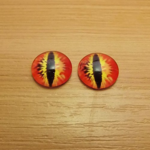 Skleněný kabošon - 12mm - 2 kusy