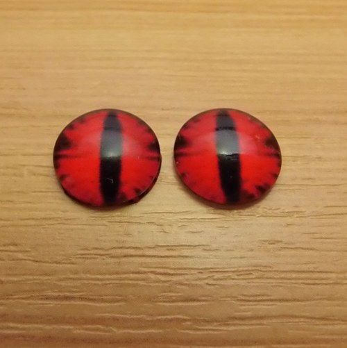 Skleněný kabošon - 12mm - 2 kusy
