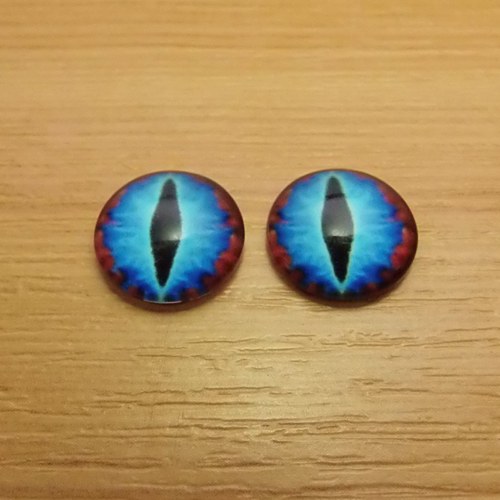 Skleněný kabošon - 12mm - 2 kusy