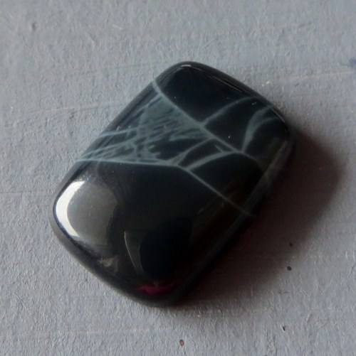 Spider web obsidián kabošon 18x13mm č.3 — foto 1
