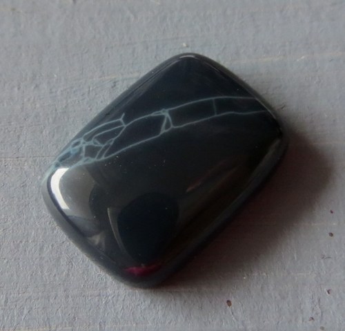 Spider web obsidián kabošon 18x13mm č.7 — foto 1