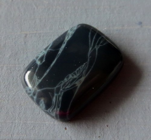 Spider web obsidián kabošon 18x13mm č.8 — foto 1