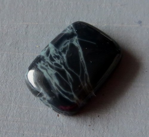 Spider web obsidián kabošon 18x13mm č.9 — foto 1