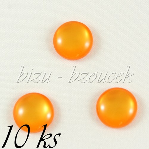 Oranžový kabošon - 10ks — foto 1