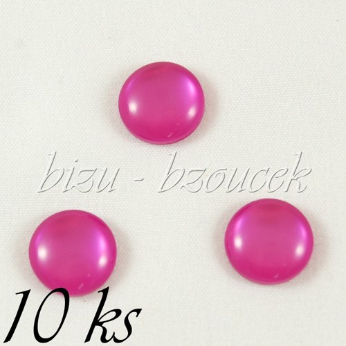 Fuchsiový kabošon - 10ks — foto 1