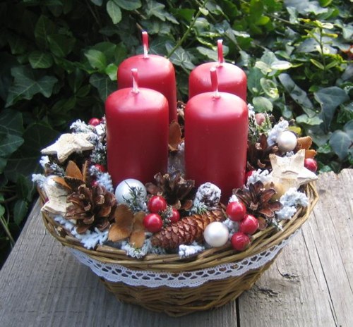 Adventní košík s hvězdičkami — foto 1