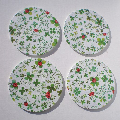 Čtyřlístky s beruškami – podtácky — foto 1