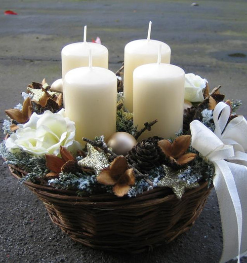 Adventní košík ve smetanové — foto 1