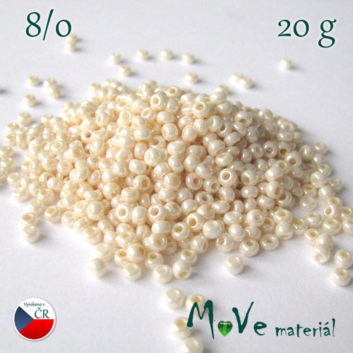 Český rokajl 8/0, 20g, krémový — foto 1