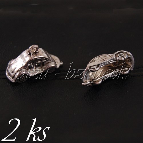 Autíčko 3D, stříbrná barva - 2ks — foto 1
