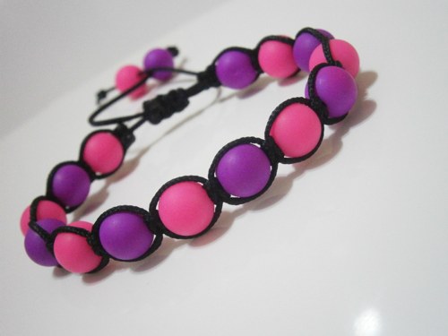 Neonový náramek (macramé/shamballa) — foto 1