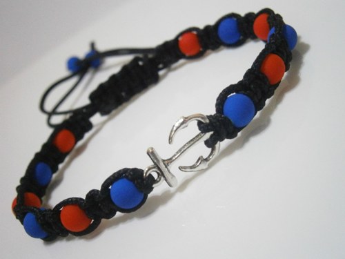 Námořnický neonový náramek (macramé) — foto 1