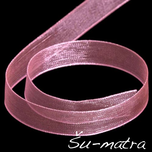 Organzová stuha růžová, 10 mm, 5 m