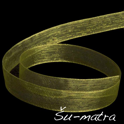Organzová stuha hráškově zelená, 10 mm, 5 m