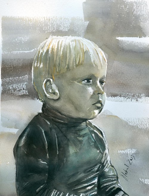 Portrét na objednávku, Akvarel A3/ or. Dlabal