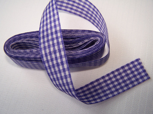 Károvaná stuha - fialová (5m)