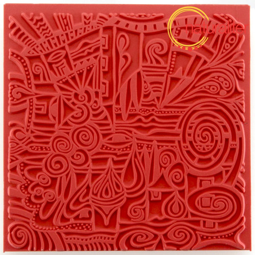 Polymerová textura Cernit 9x9cm vesnice — foto 1