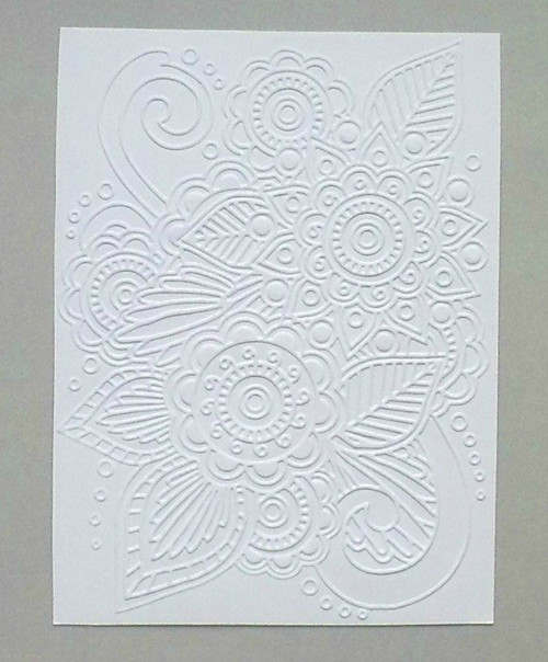 Mandala, zentangle - embosovaná stránka A6
