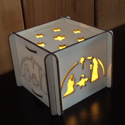 3D vánoční svícen - motiv betlém