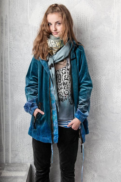 Sametová parka DO227 - vel. M *SLEVA* — foto 1