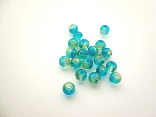 Práskané korálky tyrkysovozelené 4mm/20ks/7,- Kč — foto 1