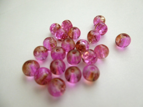 Práskané korálky fuchsiovo-oranžové 4mm/20ks