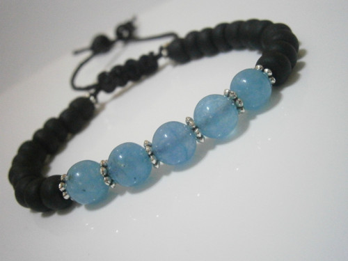 Náramek s minerály "Jadeit" - macramé — foto 1