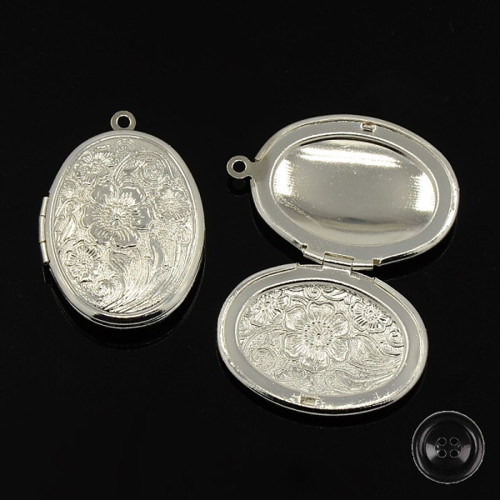 Přívěsek Medailon Ovál 30x23,5mm - stříbrná