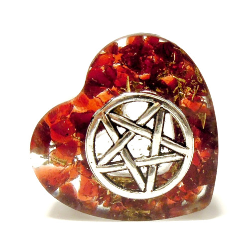 Orgonitová hmatka - Pentagram s granátem