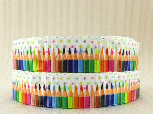 Stuha rypsová š.25 mm: Pastelky
