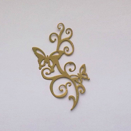 Výsek - Ornament motýli (zlatá matná)