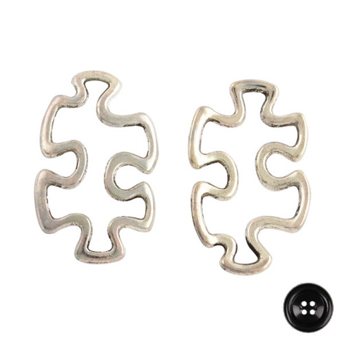 Mezikus Puzzle 30x18x3mm (4ks) - starostříbro