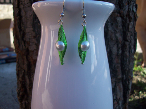 Náušnice zelené klarisky — foto 1