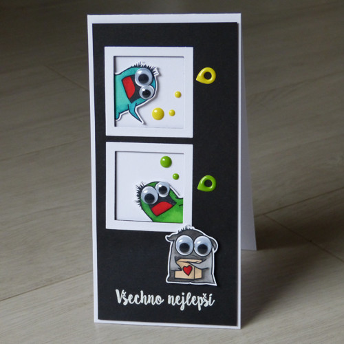 Přáníčko - monsters s hrkacíma očima — foto 1