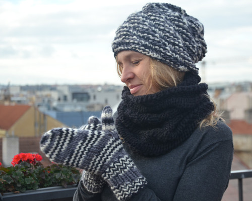 Hřejivá souprava černobílá — foto 1