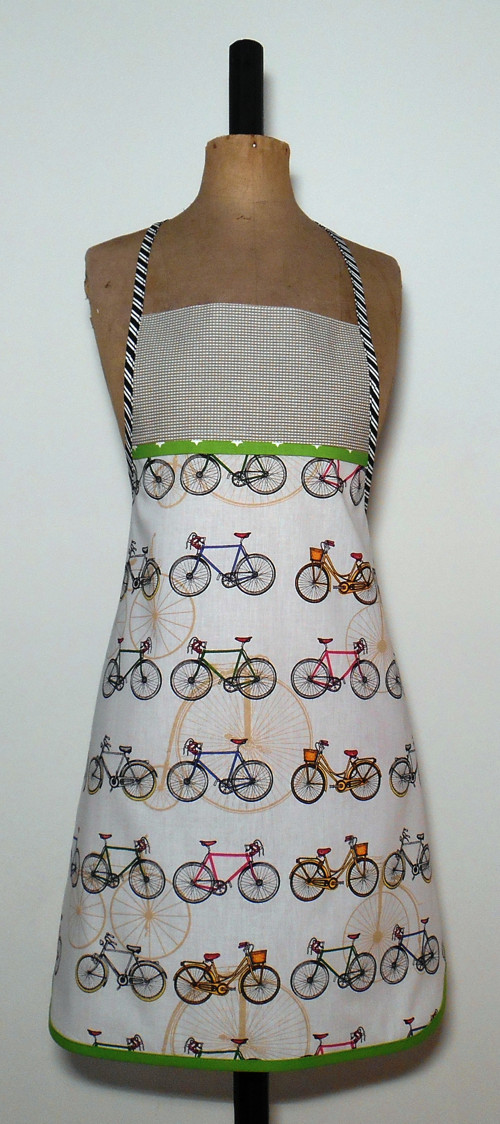 Zástěra do kuchyně " Bicykl kostkový" - pánská — foto 1