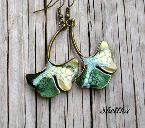 Náušnice,,GINKO LISTY,, — foto 1
