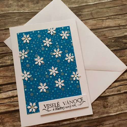 Přání "veselé Vánoce" se sněhovými vločkami — foto 1