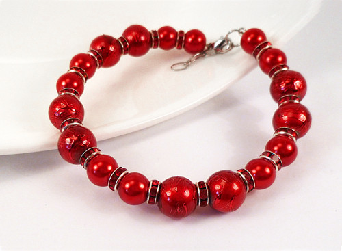 Náramek glamour red