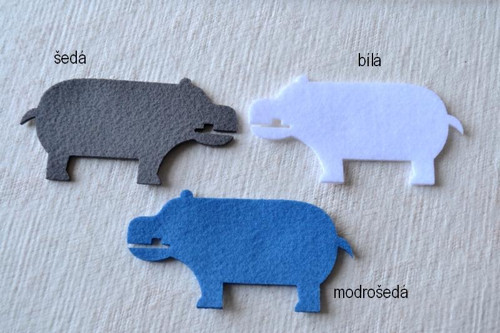 Výsek z plsti - hroch bílý — foto 1